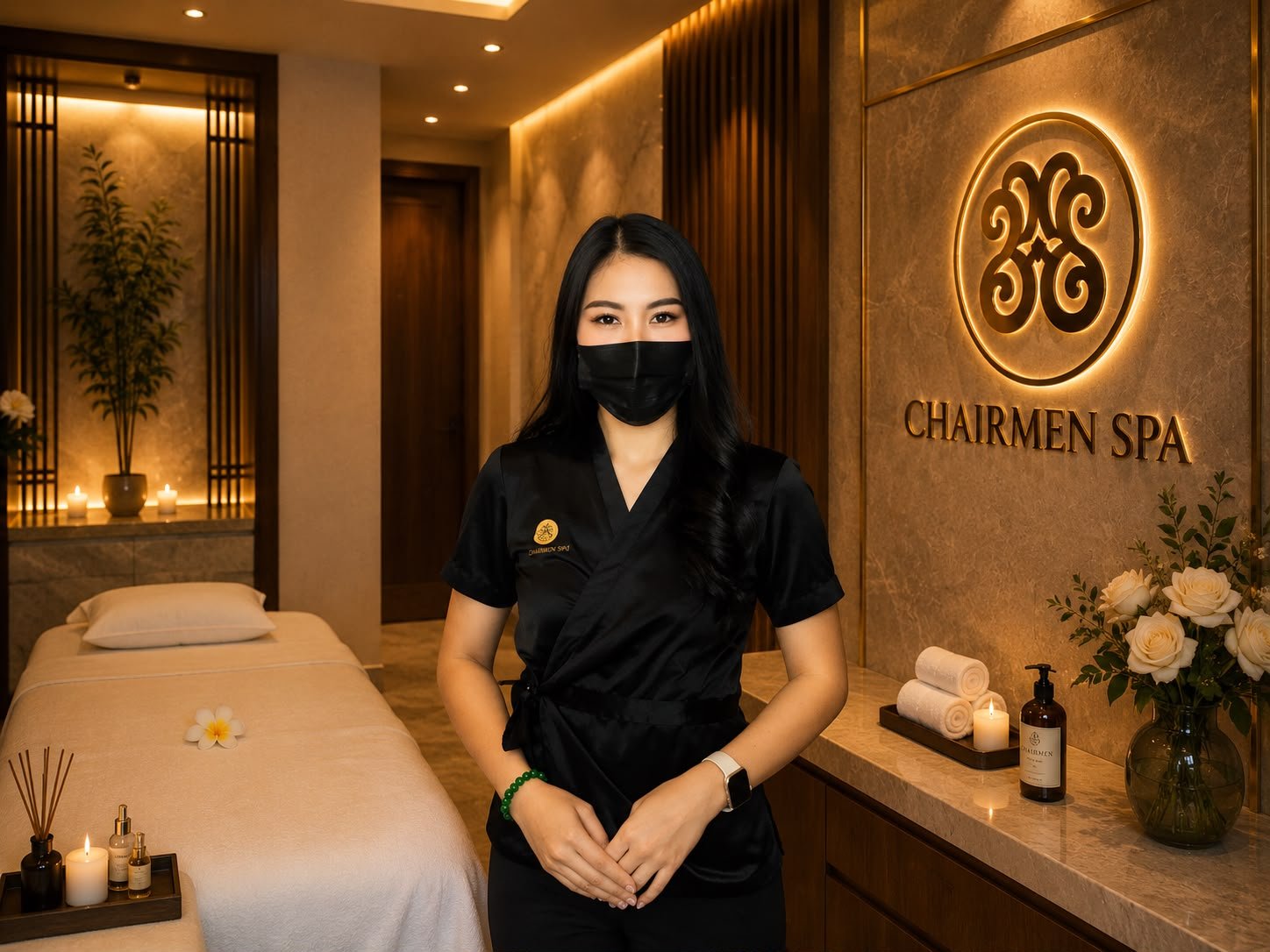 Professional Filipino massage therapist at Chairmen Hotel Spa