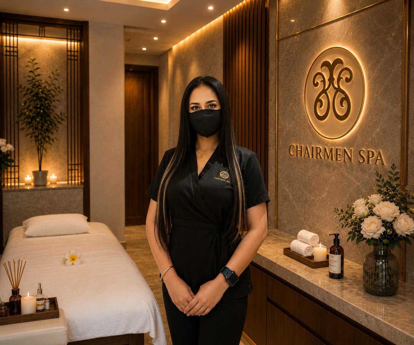 Professional Thai massage therapist at Chairmen Hotel Spa Doha